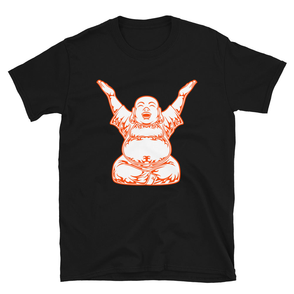 Orange Laughing Buddha T-shirt