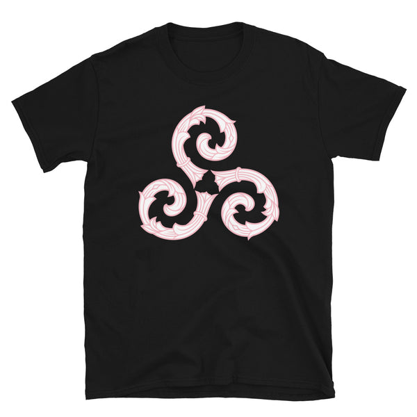 Pink ring-spun cotton Triskele T-Shirt