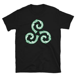 Green ring-spun cotton Triskele T-Shirt