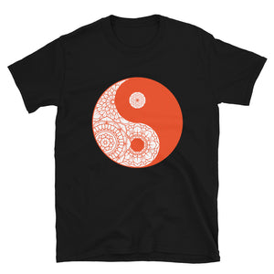 Orange ring-spun cotton Yin-Yang T-Shirt