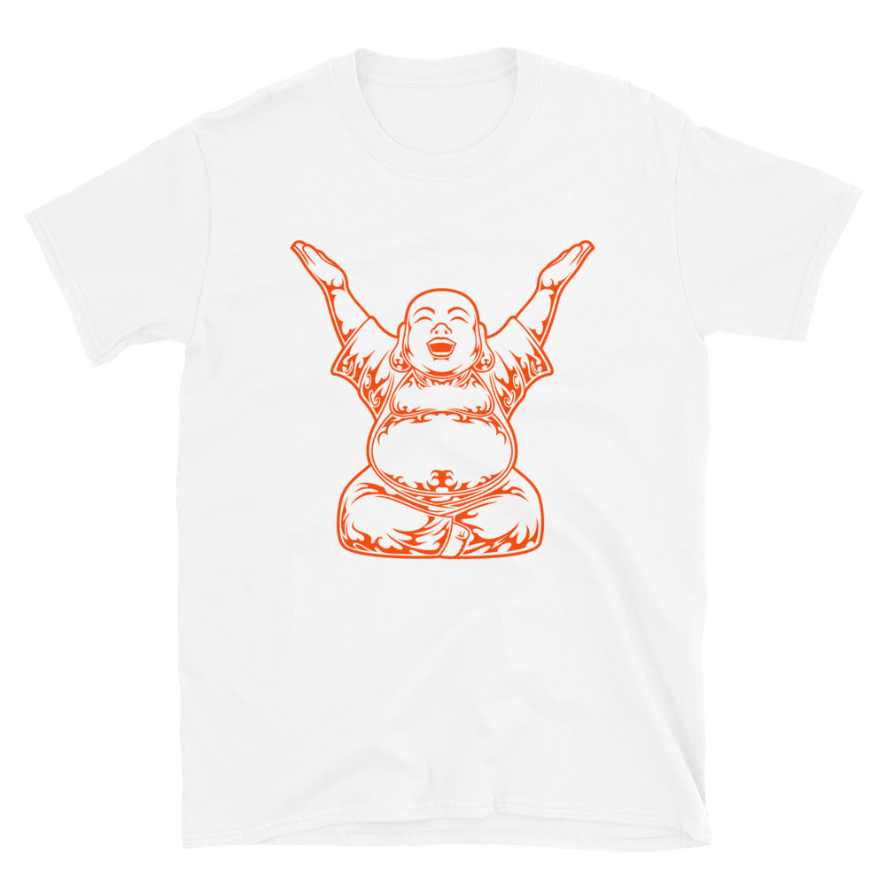 Orange Laughing Buddha T-shirt