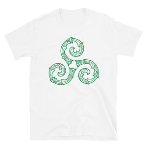 Green ring-spun cotton Triskele T-Shirt