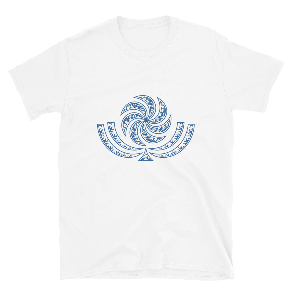 Blue Georgian Sun Wheel Borjgali T-Shirt