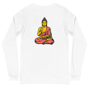 Buddha_Colors_YRG Multi-Color Long Sleeve Tee Front - Back Design