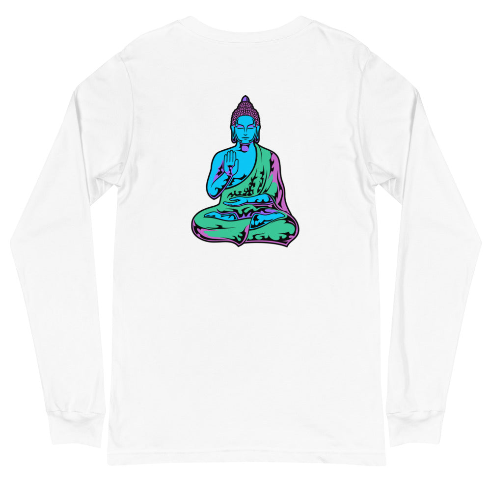 Buddha_Colors_BPG Multi-Color Long Sleeve Tee Front - Back Design