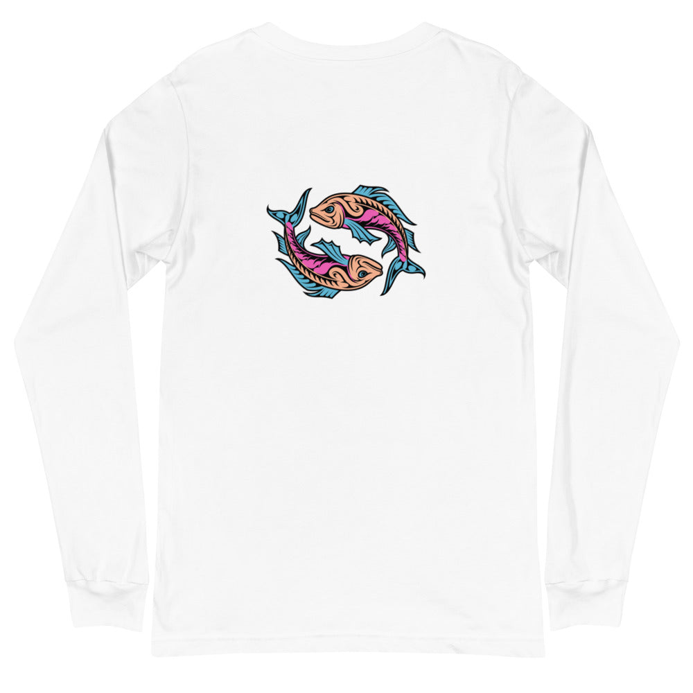 Pisces_ColorsMBO Multi-Color Long Sleeve Tee Front - Back Design