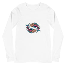 White Pisces Multi-Color Long Sleeve Tee