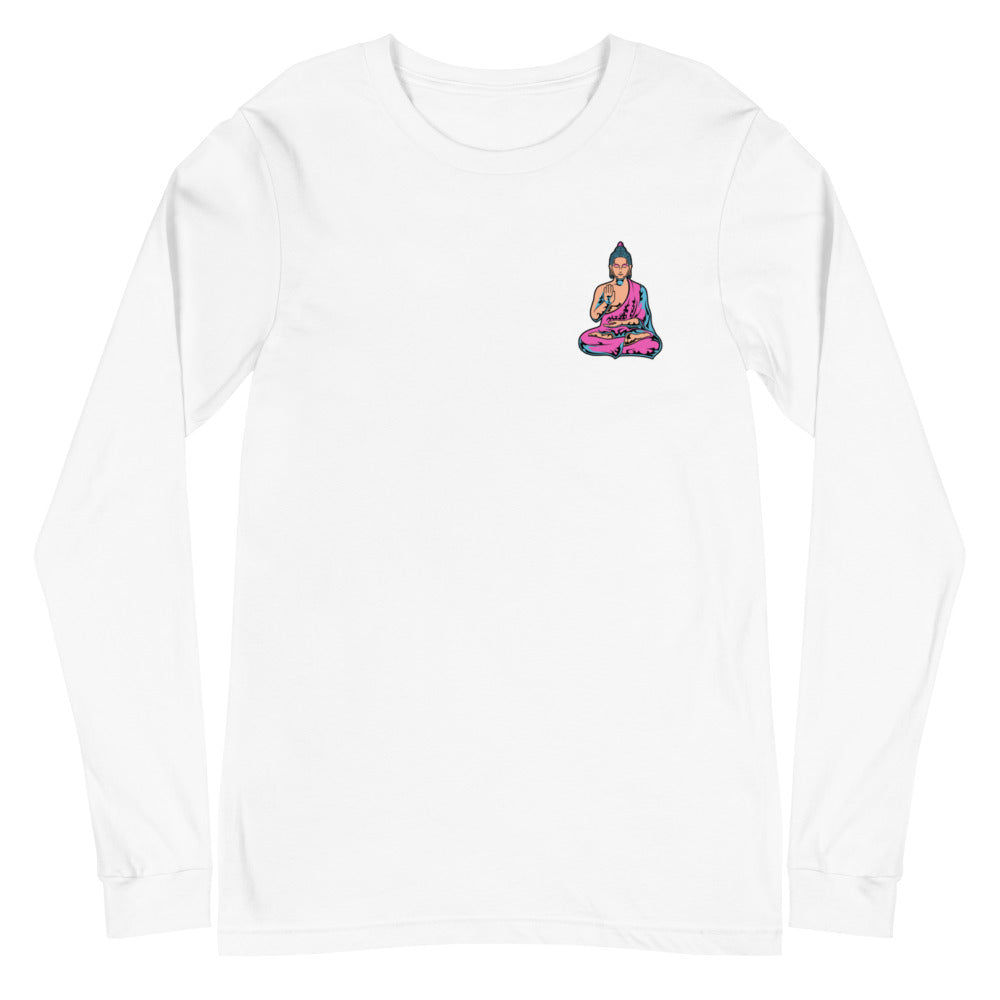 Buddha_ColorsMBO Multi-Color Long Sleeve Tee Front - Back Design